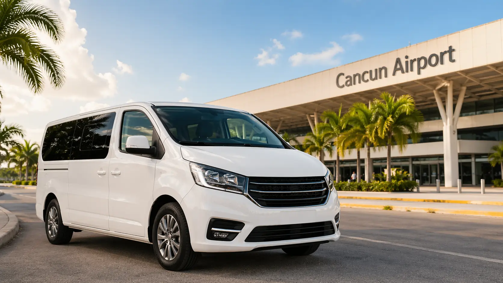 Zona de transporte del Aeropuerto de Cancun para traslados a Riviera Maya