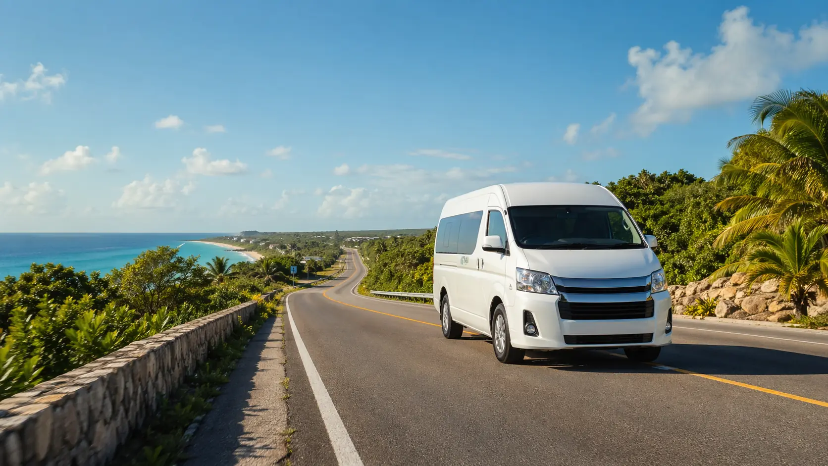 Highway route through Riviera Maya for Cancun Airport transportation